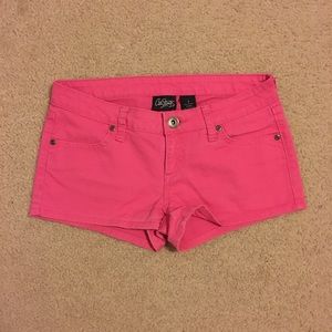 Bright pink shorts